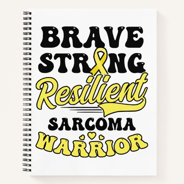 Sarcoma Cancer Shirt  Brave Strong Resilient  Notebook (Front)