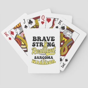 Sarcoma Cancer Shirt  Brave Strong Resilient  Playing Cards