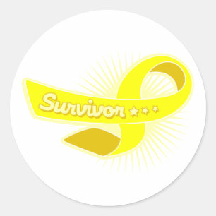 Sarcoma Cancer Survivor Ribbon Classic Round Sticker