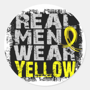 Sarcoma Real Men Wear Yellow Classic Round Sticker
