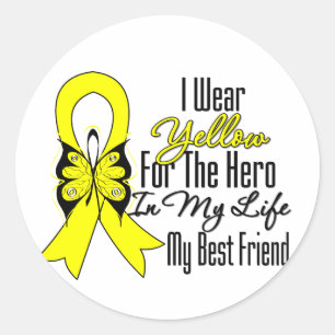Sarcoma Ribbon My Hero My Best Friend Classic Round Sticker