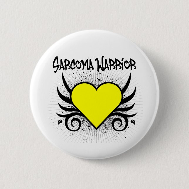Sarcoma Warrior Heart 6 Cm Round Badge (Front)