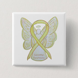 Sarcoma Yellow Awareness Ribbon Angel Pin
