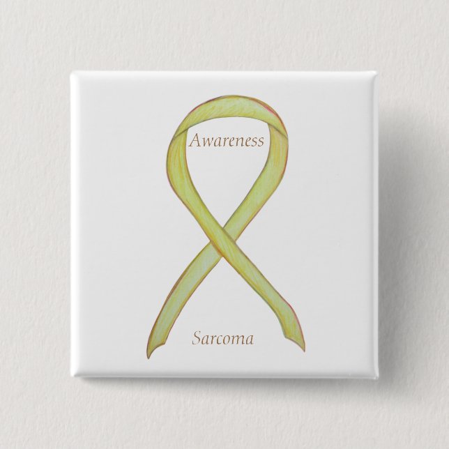 Sarcoma Yellow Awareness Ribbon Custom Pin (Front)