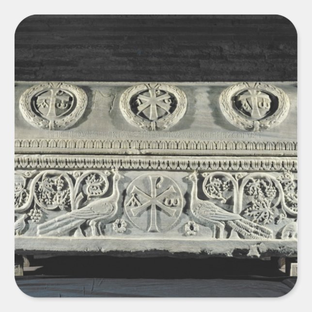 Sarcophagus of bishop Theodore Square Sticker (Front)