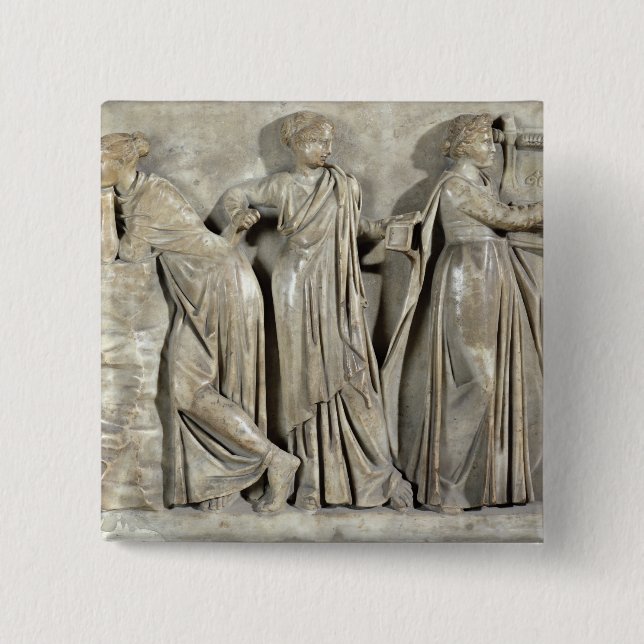 Sarcophagus of the Muses 15 Cm Square Badge (Front)