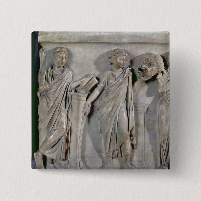Sarcophagus of the Muses, detail of Clio & 15 Cm Square Badge (Front)