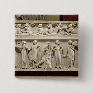 Sarcophagus of the Muses, Roman (marble) 15 Cm Square Badge