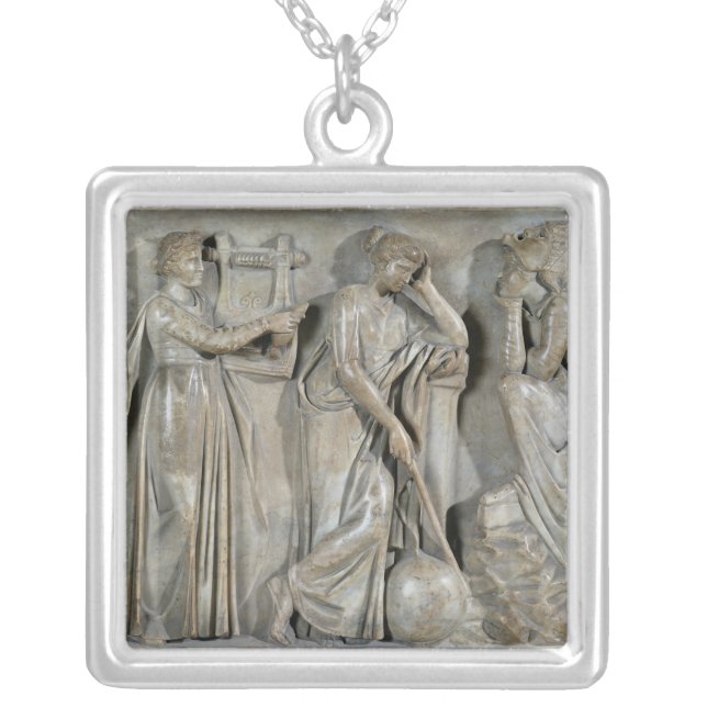Sarcophagus of the Muses Silver Plated Necklace (Front)