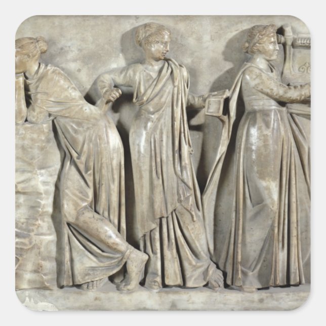 Sarcophagus of the Muses Square Sticker (Front)