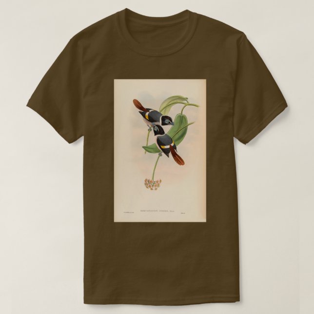 Sarcophanops Srit Vintage Birds Of Asia T-Shirt (Design Front)