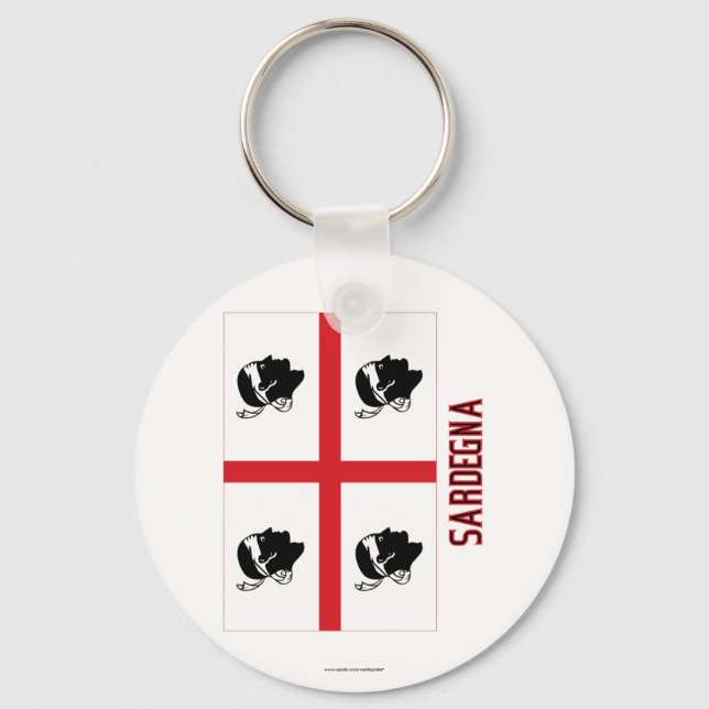 Sardegna flag with name key ring (Front)