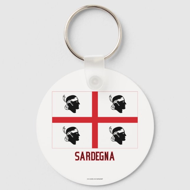 Sardegna flag with name key ring (Front)