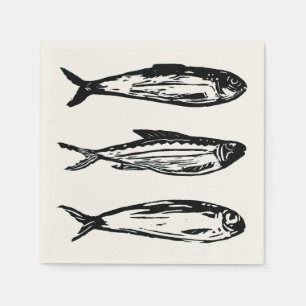 Sardine and Mackerel Cocktail Napkin