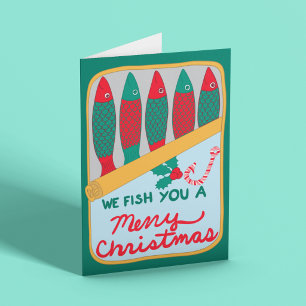 Sardine Can Tinned Fish Funny Christmas Holiday Card