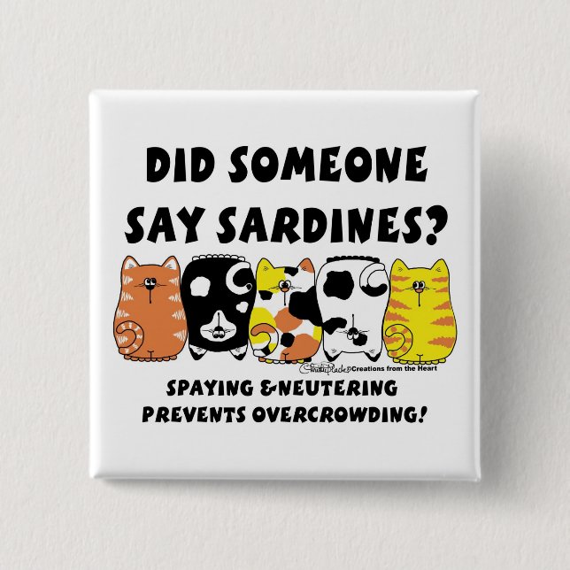 Sardine Cats 15 Cm Square Badge (Front)