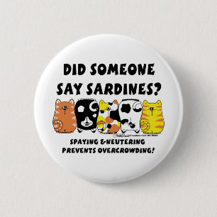 Sardine Cats 6 Cm Round Badge