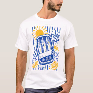 Sardine Coastal Graphic Women Summer Beach Vacatio T-Shirt