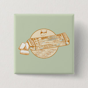 Sardine flavoured chewing gum funny fish 15 cm square badge