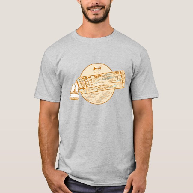 Sardine flavoured chewing gum funny fish T-Shirt (Front)