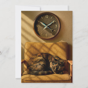 Sardine O’clock Dreamtime – Surreal Cat Art Invitation