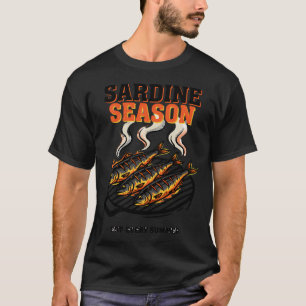Sardine Season BBQ Retro Poster â€” Grilled Fish G T-Shirt