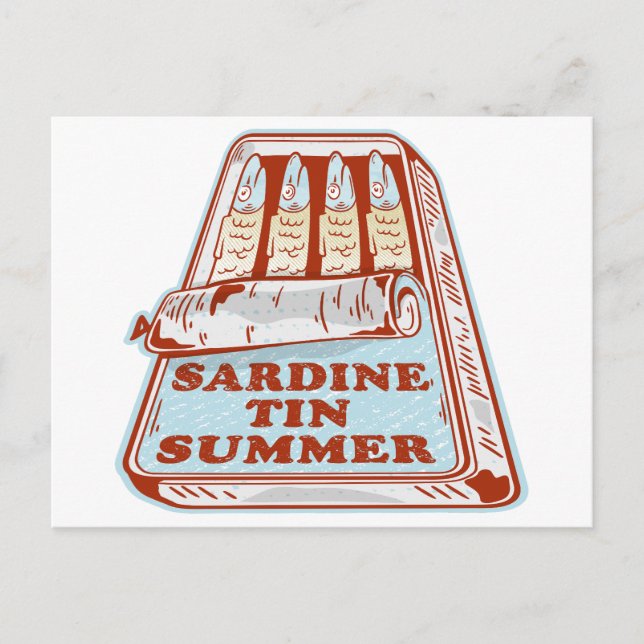 Sardine tin summer postcard (Front)