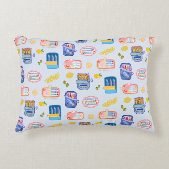Sardines and Lemons Decorative Cushion (Front)