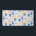 Sardines and Lemons Desk Mat<br><div class="desc">A cute design of sardines in cans and sardines on a plate,  surrounded by lemons. It evokes a warm afternoon by the Mediterranean Sea,  or on the coast of Portugal. A great gift for travel lovers and foodies.</div>