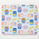 Sardines and Lemons Mouse Pad<br><div class="desc">A cute design of sardines in cans and sardines on a plate,  surrounded by lemons. It evokes a warm afternoon by the Mediterranean Sea,  or on the coast of Portugal. A great gift for travel lovers and foodies.</div>
