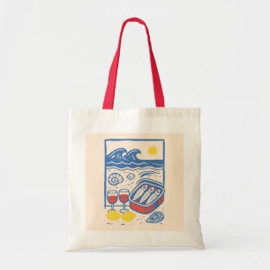 Sardines and Wine at the Beach Tote Bag