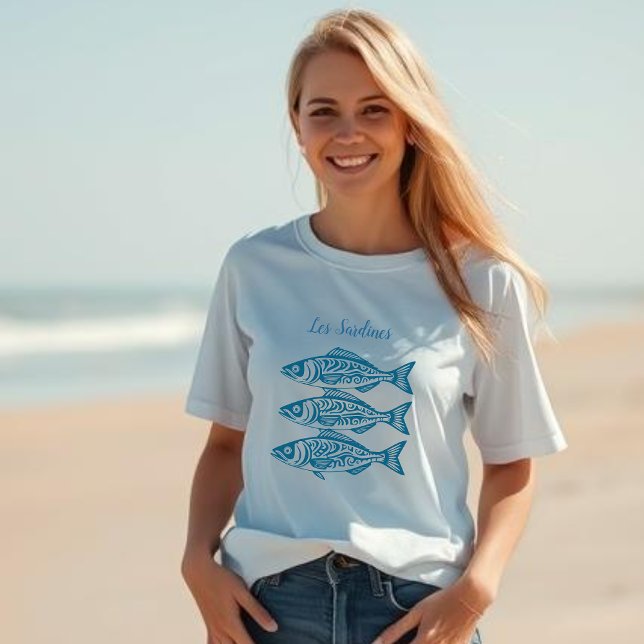 Sardines-Blue Hawaiian T-Shirt (Sardines Blue Hawaiian t shirt)