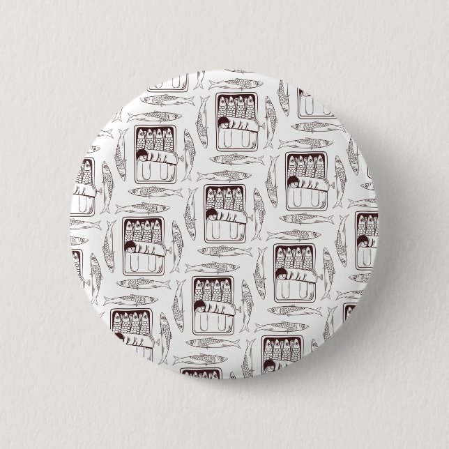 sardines can pattern trans 6 cm round badge (Front)