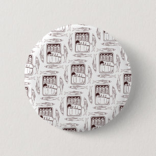 sardines can pattern trans 6 cm round badge