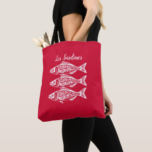 Sardines-Cherry Red Hawaiian Tote Bag