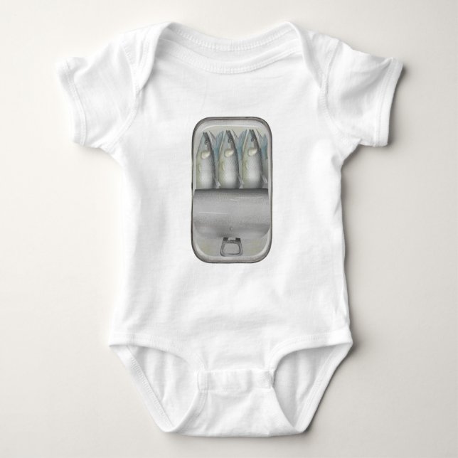 Sardines in a tin can baby bodysuit (Front)