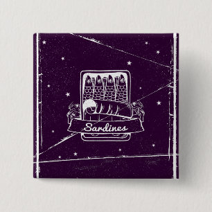 Sardines in a tin Distressed 15 Cm Square Badge