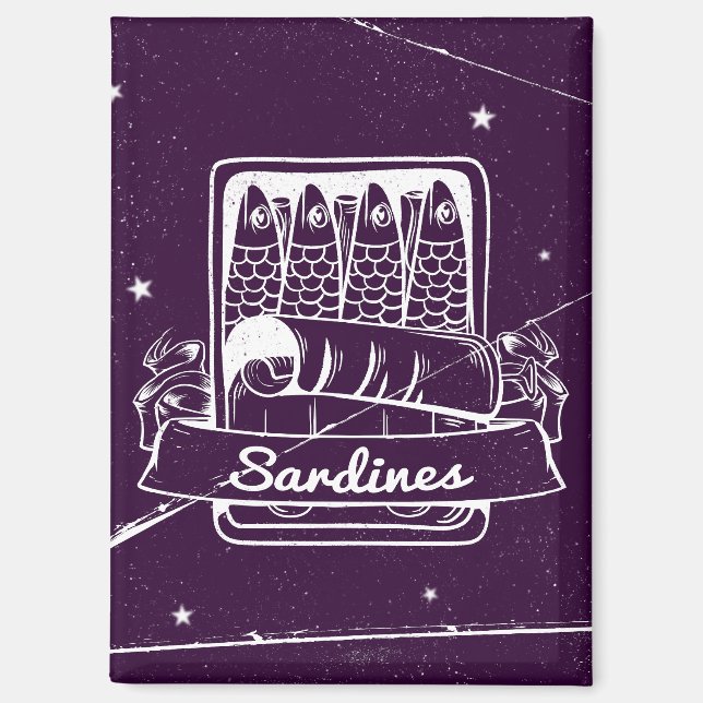 Sardines in a tin Distressed Magnet (Front)