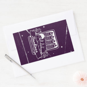 Sardines in a tin Distressed Rectangular Sticker