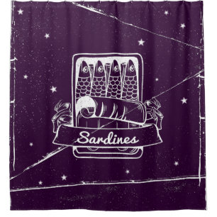 Sardines in a tin Distressed Shower Curtain