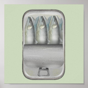 Sardines in a tin poster