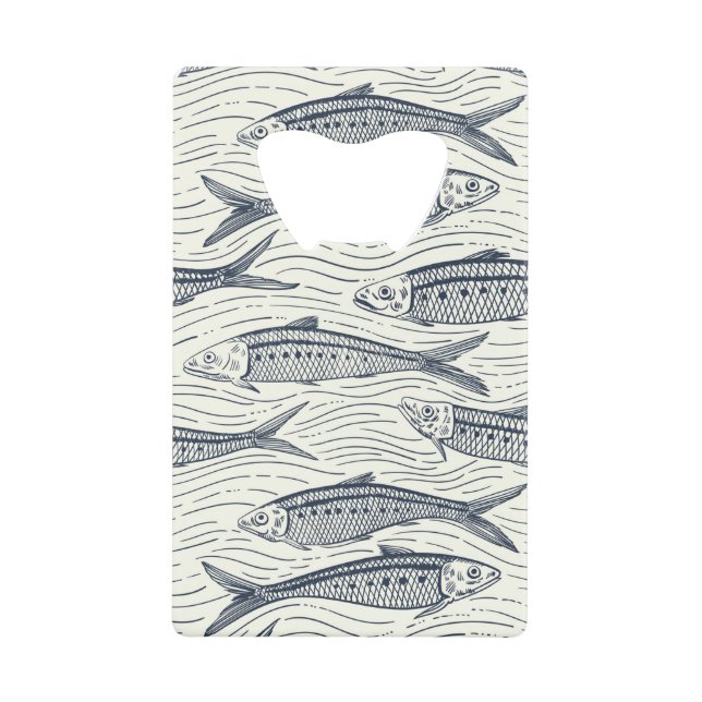 Sardines in Motion in navy and ivory (Front)