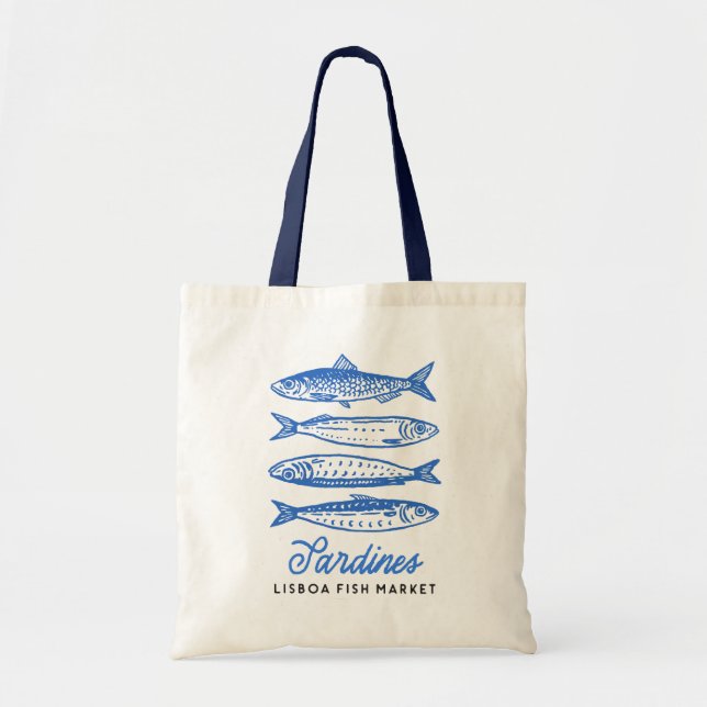 Sardines Lisbon Fish Market Tote Bag (Front)