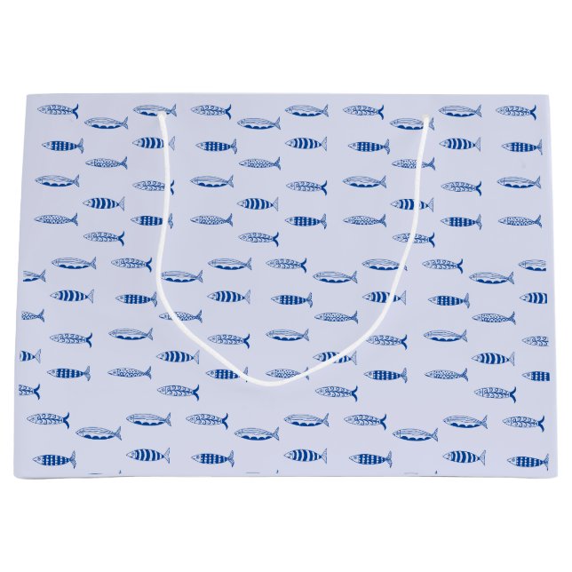 Sardines Pattern Large Gift Bag (Front)