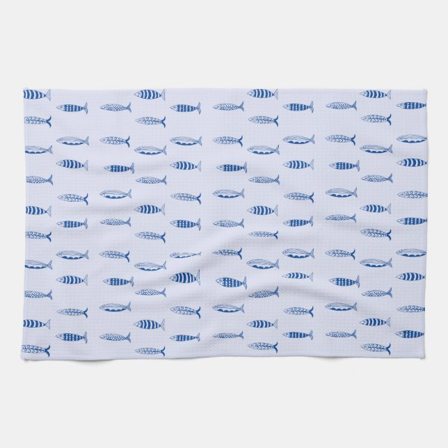 Sardines Pattern Tea Towel (Horizontal)