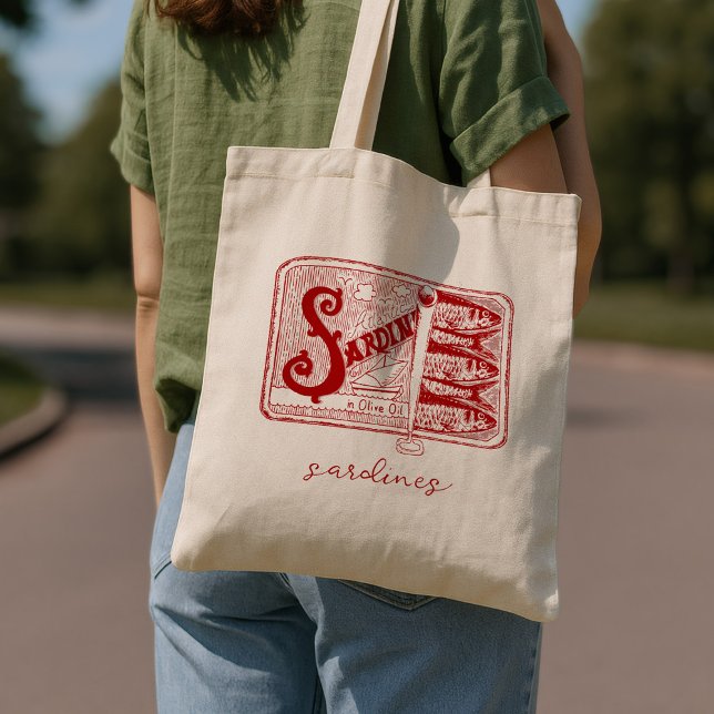 Sardines Tinned Fish Fisherman Aesthetic Tote Bag (Creator Uploaded)