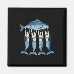 Sardines Tinned Fish Mermaid Summer Coastal Fisher Magnet