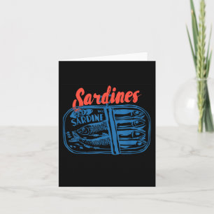 Sardines Tinned Fish Retro Graphic For Men Women Card