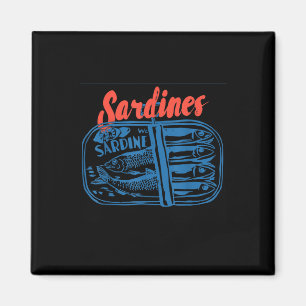 Sardines Tinned Fish Retro Graphic For Men Women Magnet