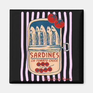 Sardines Tinned Fish Retro Graphic Summer For Men Magnet